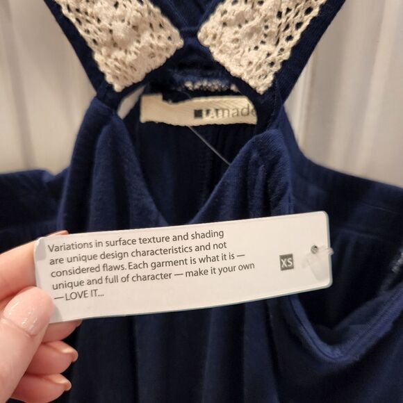 LAmade Navy Bamboo Halter Smocked Dress - Picture 6 of 10